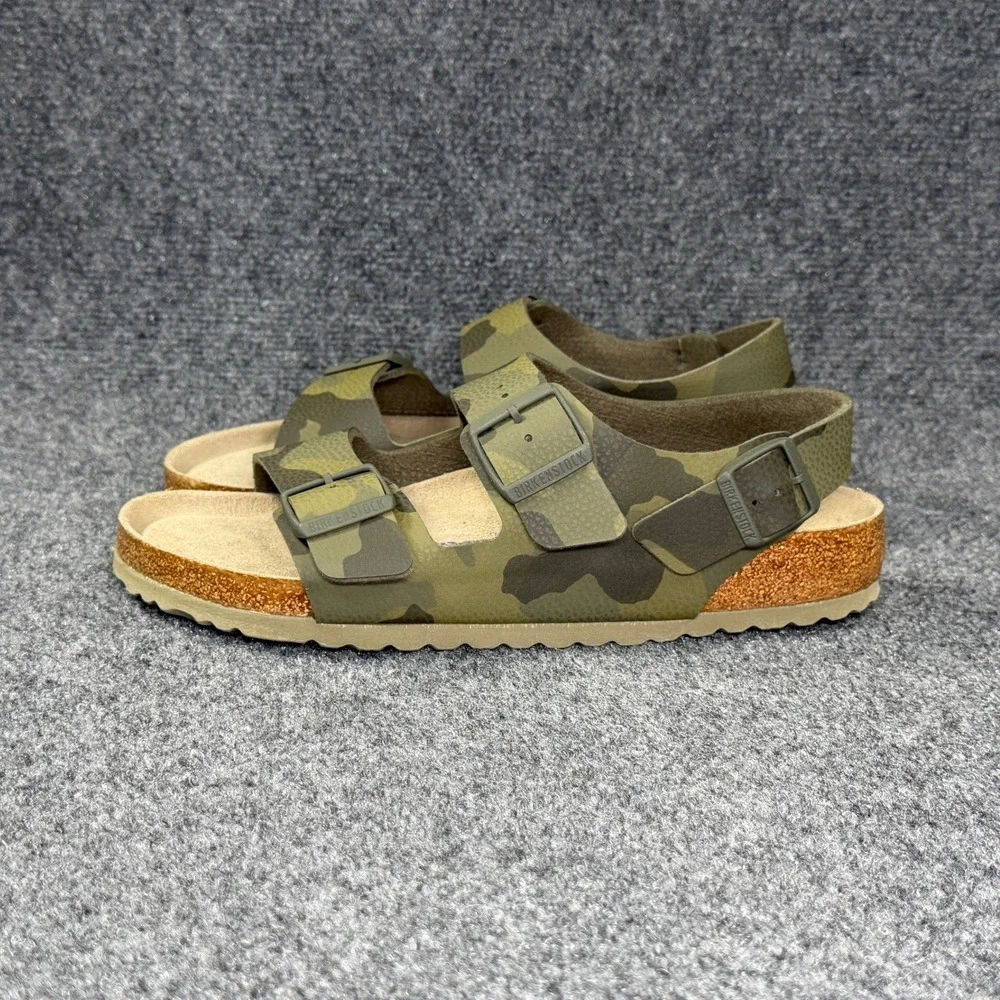 Birkenstock Milano Sandals‎ Men's 9 Desert Soil Camouflage Green Soft Footbed